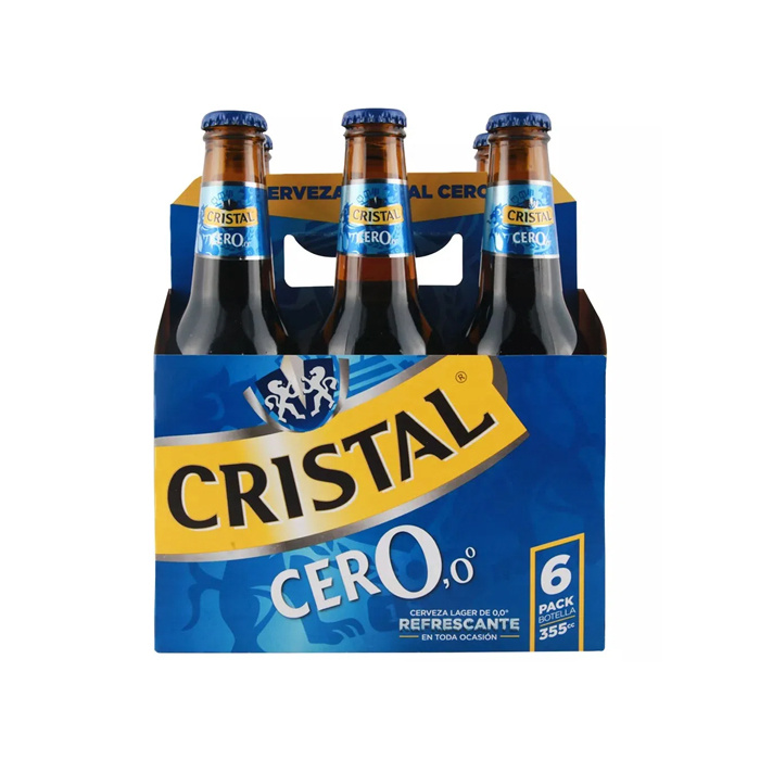 Super El Trebol - Cerveza Cristal Cero Bot Pack 6 X 350 Cc