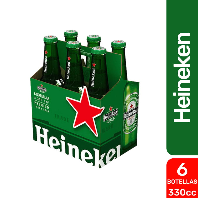 Tentación recuperar Gastos Super El Trebol - Cerveza Heineken Bot Pack 6 X 330 cc