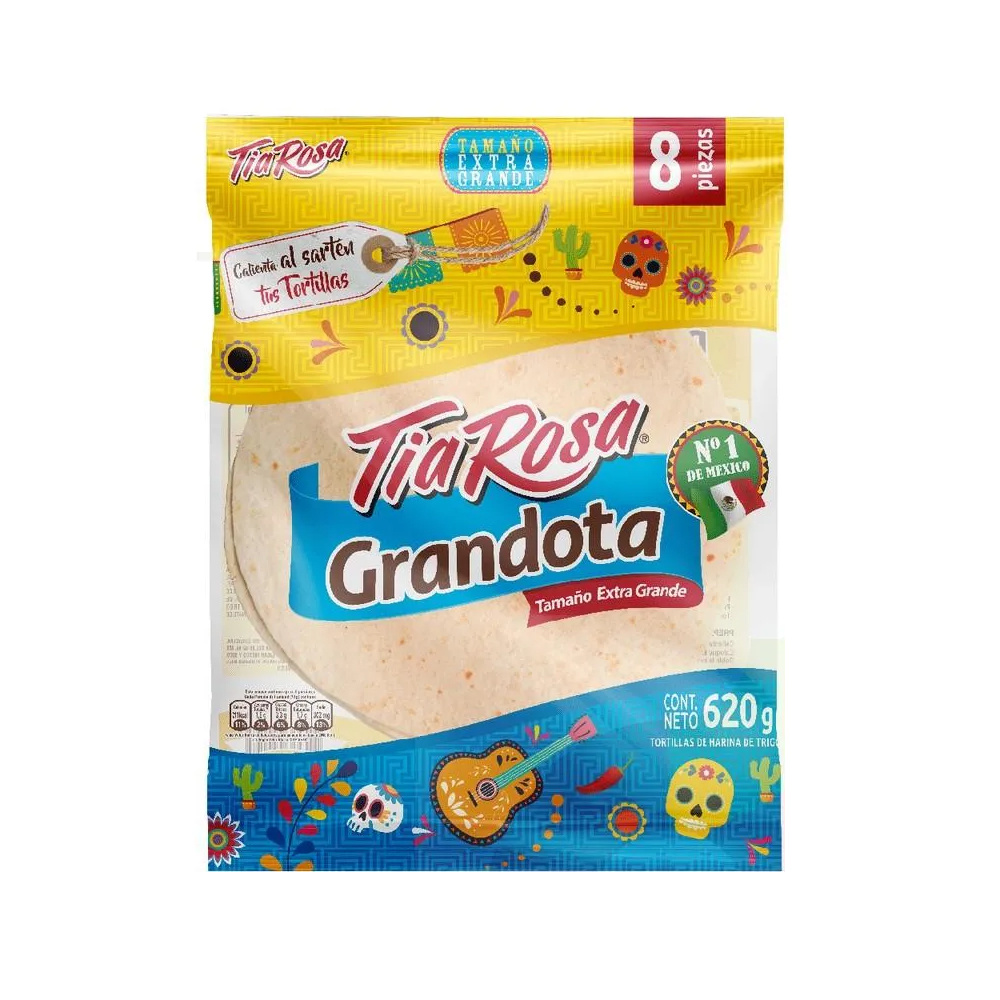 Super El Trebol Tortilla Grandota Tía Rosa 8 unidades 620 gr