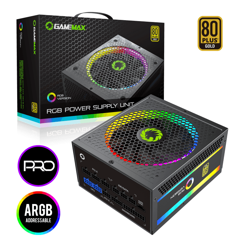 Ctman Fuente De Poder Rgb Gamemax W Modular Plus Gold