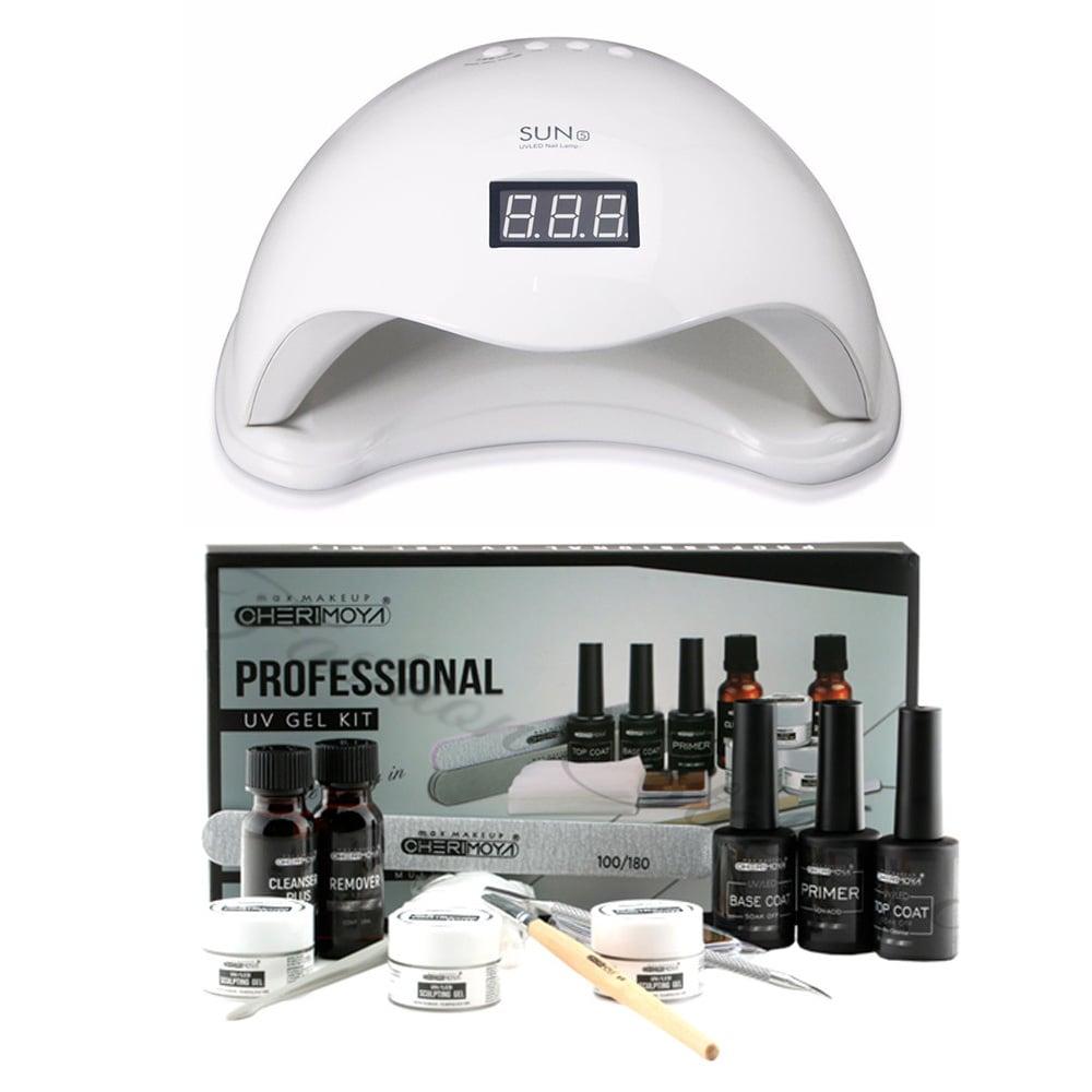 Kit uñas Gel UV Profesional + Lámpara led 48w Cvl - Cosmeticaval