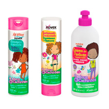 Kit shampoo y acondicionador + crema peinar pelo crespo niños Novex