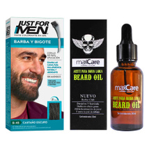 Tinte barba reduce canas en 5 minutos Just For Men + aceite