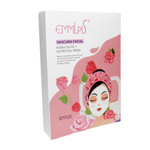 Caja 10 máscaras faciales hidratantes nutritivas rosa Cvl