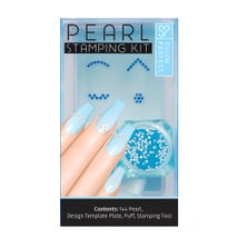 Kit Stamping Decoración Uñas + Tapón +placa +esponja Perlas