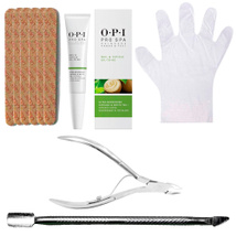 Kit manicure herramientas 6 guantes hidratantes aceite OPI