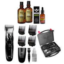 Kit Shampoo Acondicionador Aceite Barba + Máquina Afeitadora