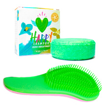 Shampoo en barra natural cabello graso + cepillo antifrizz