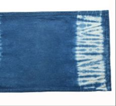 Individual o paño en algodón teñido con índigo - Amarras bordes