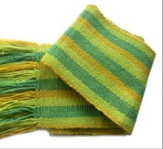 Bufanda de lana en 3 verdes