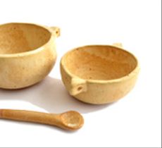 Set pocillos en cerámica gres - Beige rústico