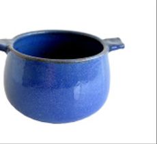 Mini fuente con asas en cerámica gres - Azul