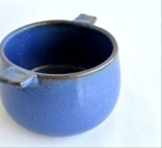 Mini fuente con asas en cerámica gres - Azul