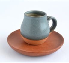 Set espresso raulí y cerámica gres turquesa
