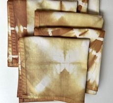 Set de 6 servilletas grandes algodón teñido a mano con shibori
