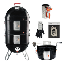 PACK AHUMADOR A CARBÓN PROQ EXCEL - 22'' + GUANTE + ENCENDEDOR DE CARBON PROQ + COBERTOR + SPIEDO