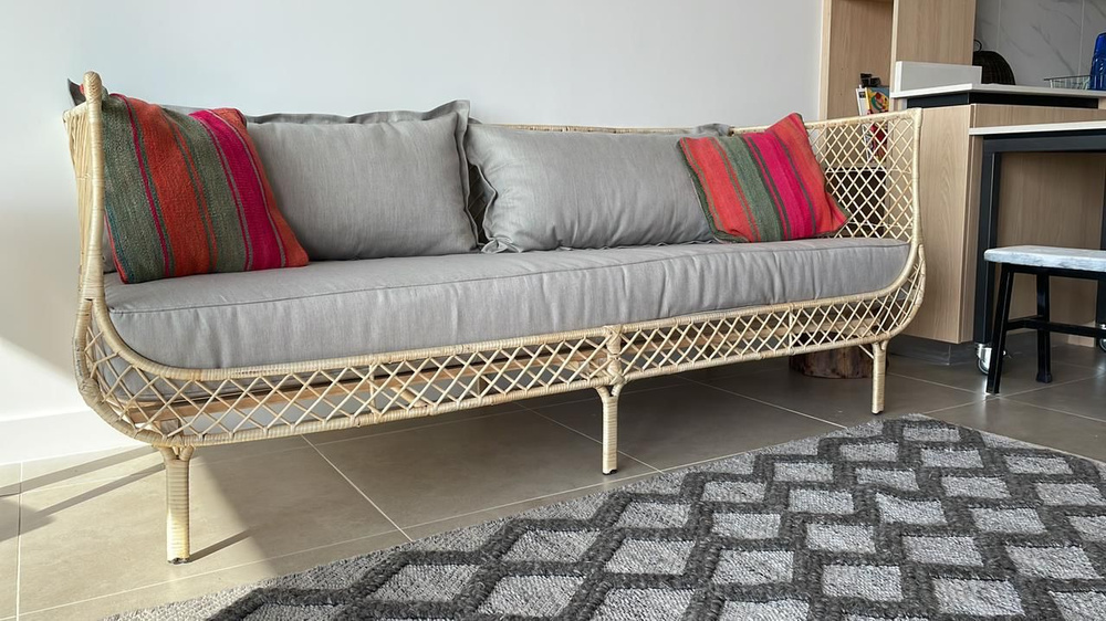 Sofá de mimbre Enredadera de 180 x 80 x 80 cm - TerrazaChic