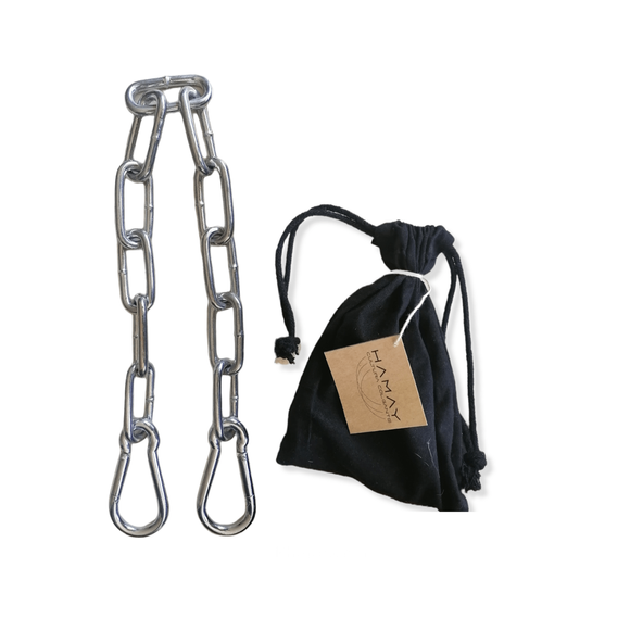 Kit de cadenas y mosquetones para hamacas y sillas colgantes