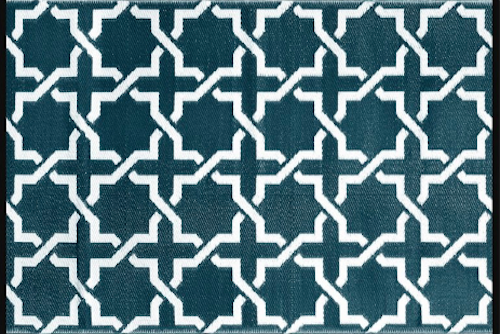 Alfombra PET Serene azul rey con blanco de 120 x 180 cm. - alfombra de exterior serene azul marino.png