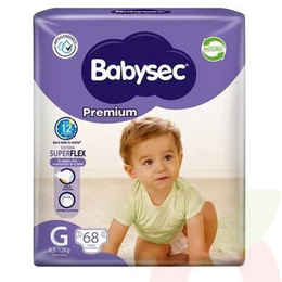 Pañal Babysec Premium Talla G 68 Unidades