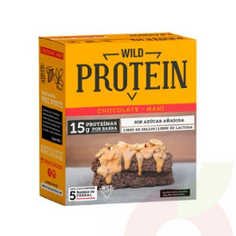 Barras de Proteina Choco-Maní Wild Protein 5 Unidades