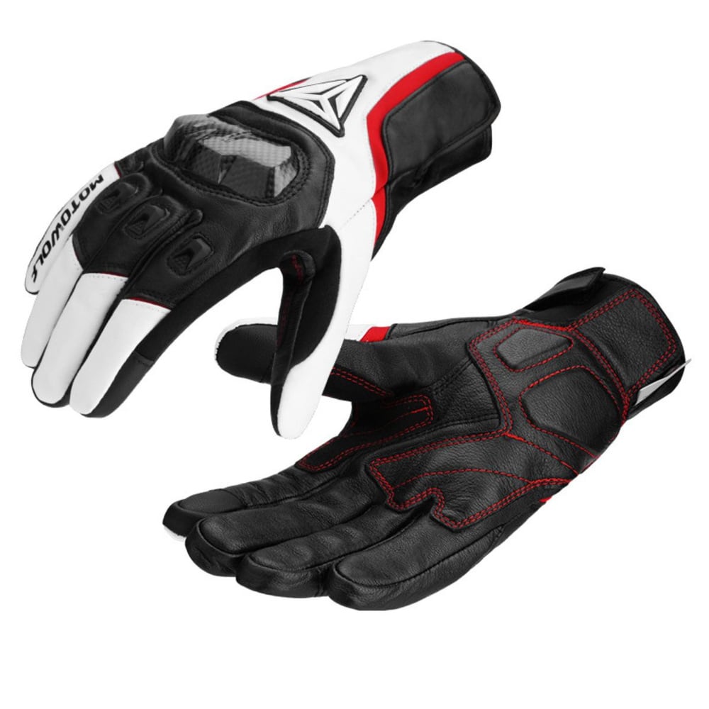 Guantes para motociclismo de cuero Motowolf 0302B Dedos Cortos - MotoWolf