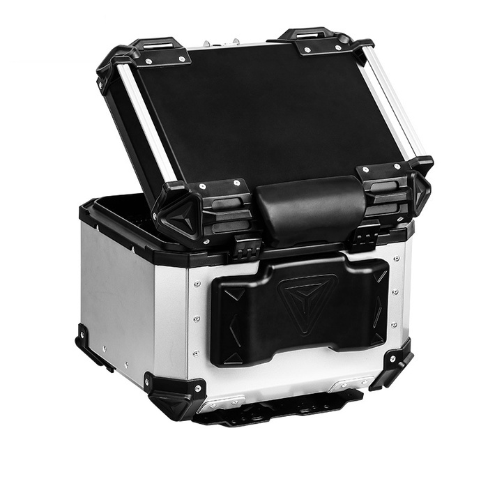 Bauletto Moto 22 Litri Wiltec - Top Case Argentato, Impermeabile, Con Chiave