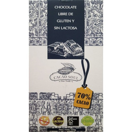 CHOCOLATE 70% CACAO SIN GLUTEN -100 GRS- CACAO SOUL
