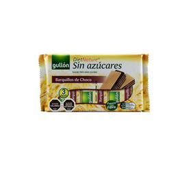Gullón Oblea Barquillos de Chocolate Sin Azúcar Pack 3x60 grs 