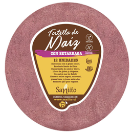 Tortilla de Maíz­ con Betarraga 17cm - 12 unidades