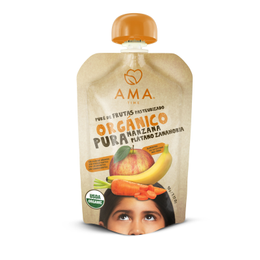 AMA Puré de Frutas Manzana Plátano Zanahoria - 90 grs