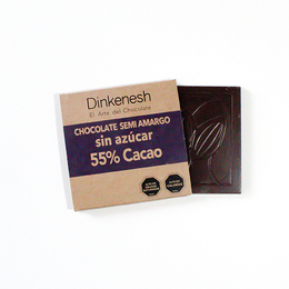 Dinkenesh Tableta de Chocolate Semi-amargo 55% Cacao SIN AZÚCAR - 30 grs