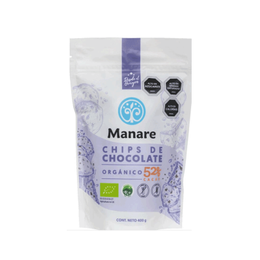  Chips de Chocolate 52% Cacao Orgánico - 400 grs Manare