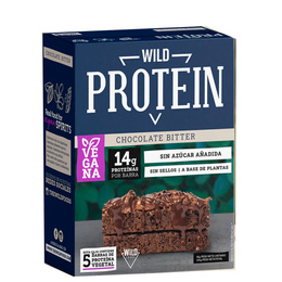 Caja Wild Protein Bar Vegana Chocolate Bitter (14 grs de Proteina) - 45 grs
