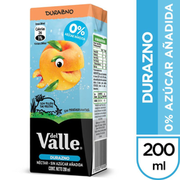 Del Valle Jugo Durazno Sin Azúcar - 200 ml