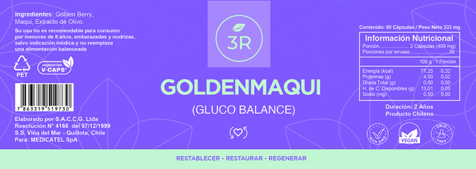 Suplemento natural Golden Maqui (ex Gluco Balance) 60 capsulas