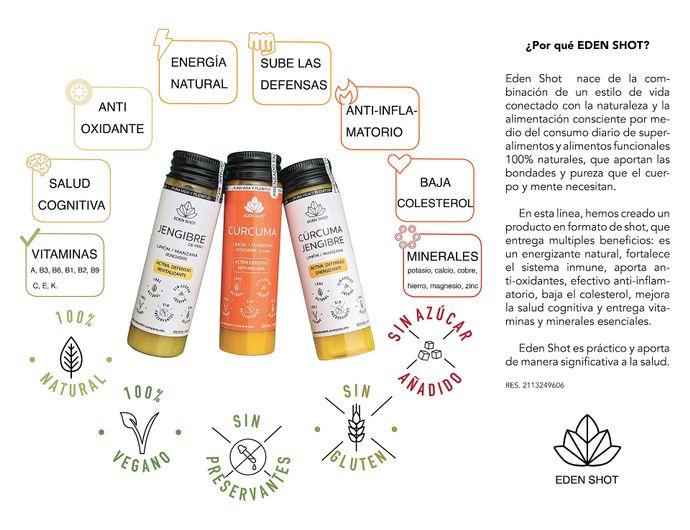 Eden Shot Curcuma Jengibre 50 ml 