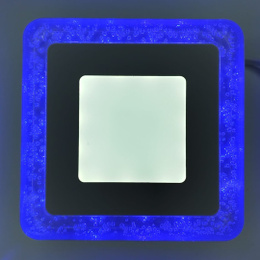 Foco Panel Plafón Bicolor 18+6W Sobrepuesto Cuadrado Luz Blanca - Azul