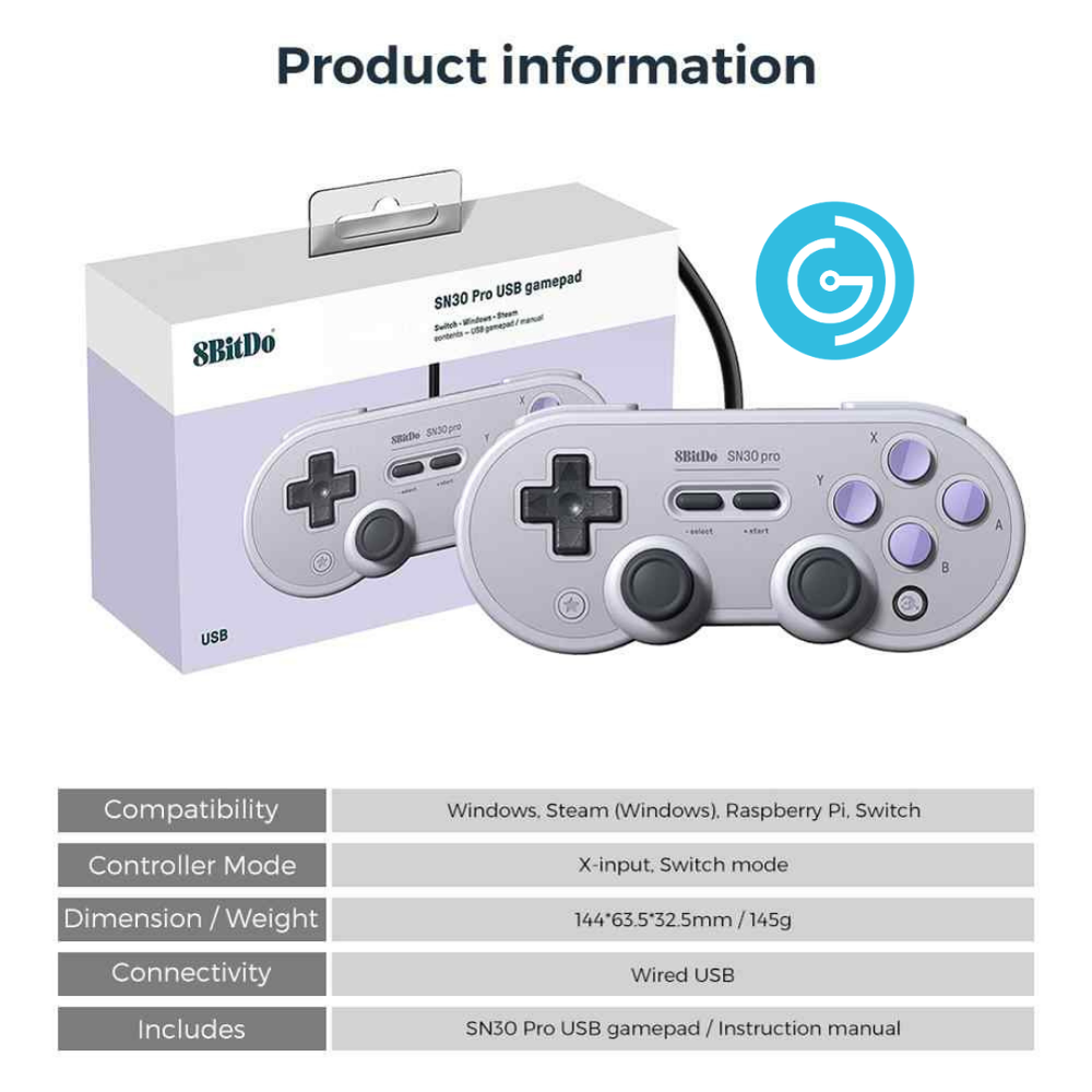 8bitdo Gamepad Sn30 Pro Usb Sn Edition Gdchile