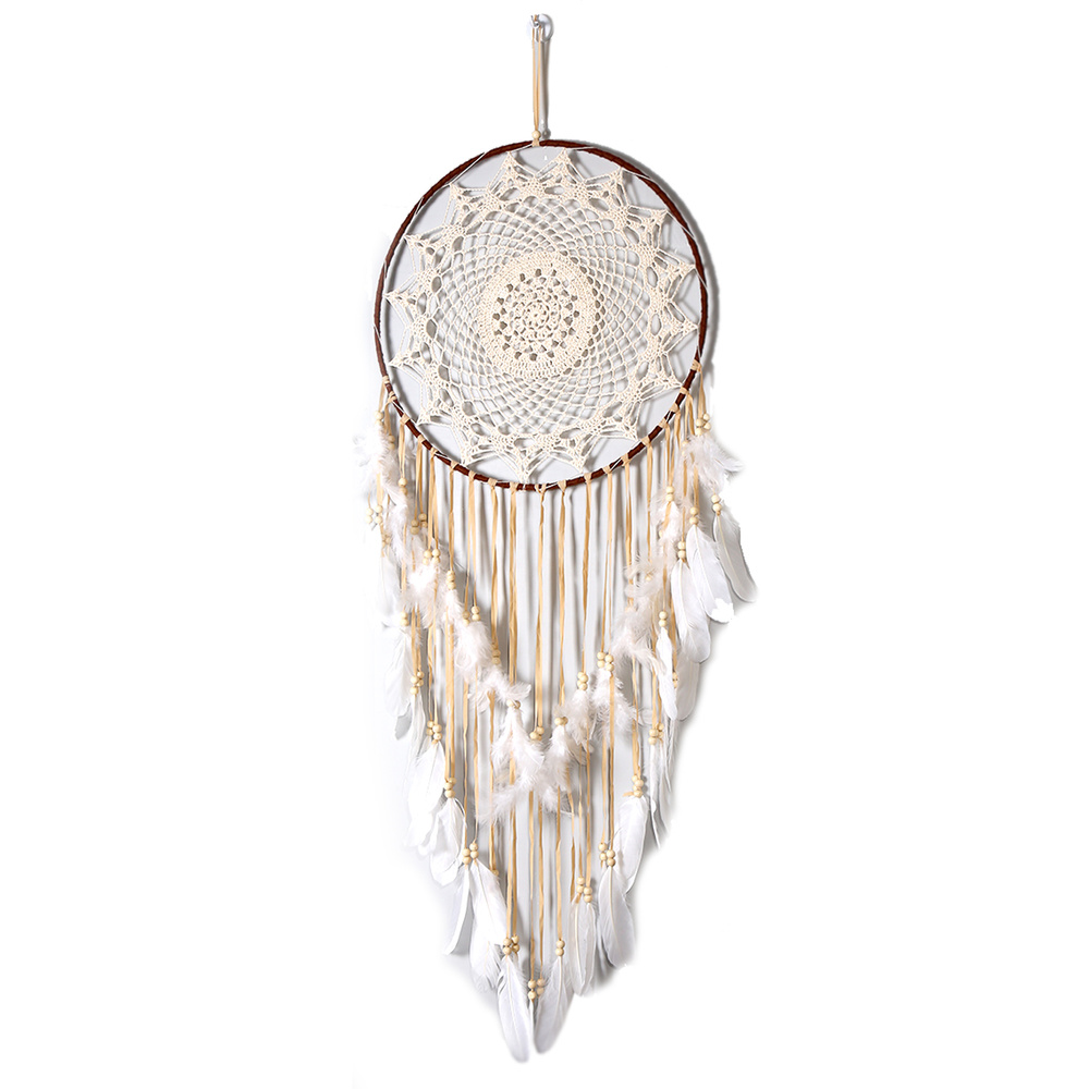 Atrapasueños Macramé Plumas Beige