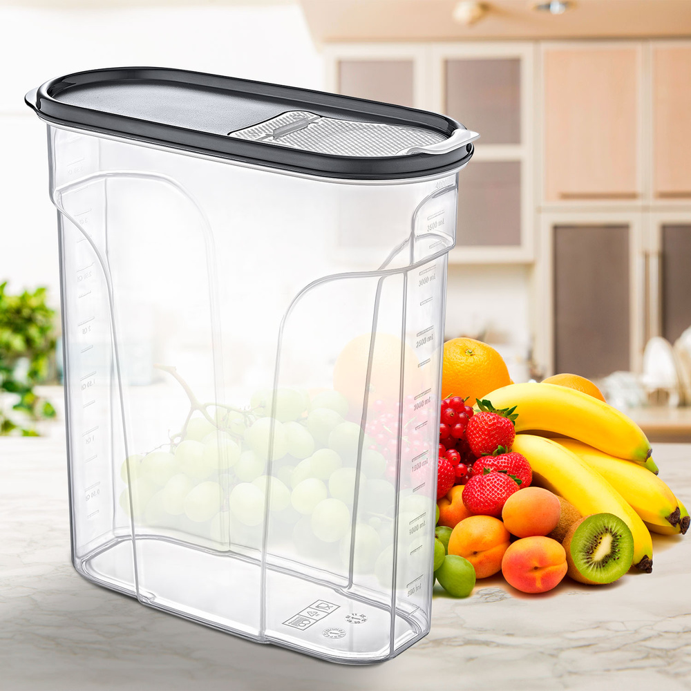 Canister Contenedor Alimentos 4 Lt Dry Gris