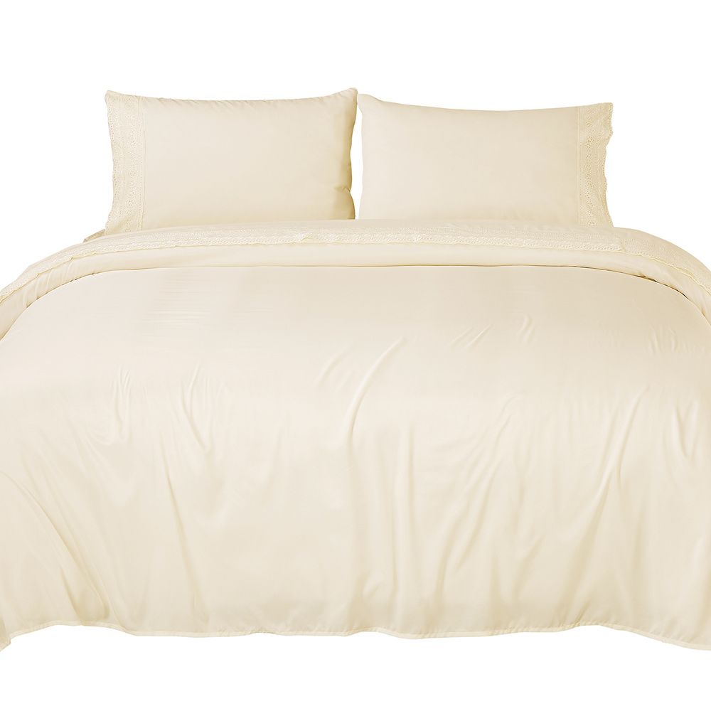 Sábana Broderie King Crema