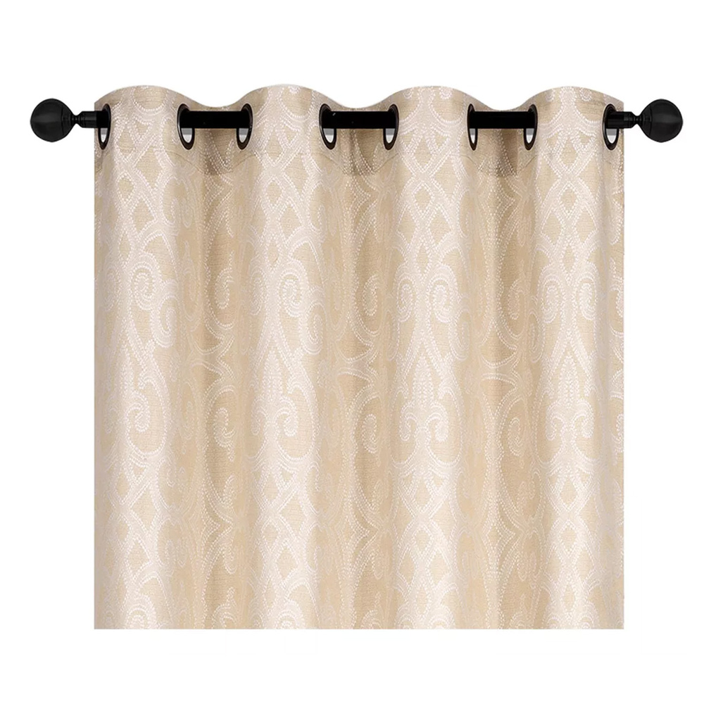 Cortina 3D Jacquard con Ojales 140x220 cm Beige