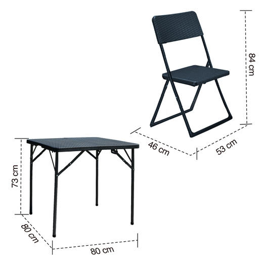 Comedor para Terraza Plegable 5 Piezas Café