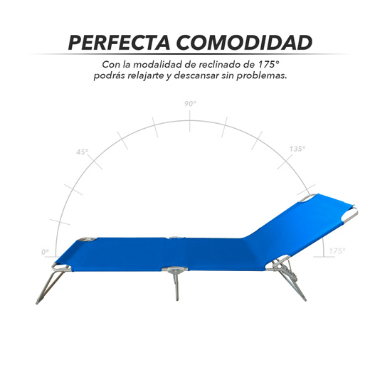Reposera de Terraza Reclinable Azul