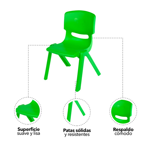 Pack 4 Sillas Infantiles Verde
