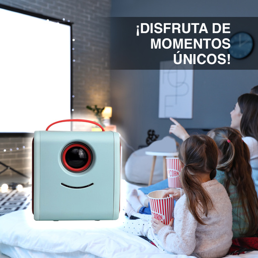 Mini Proyector Portátil 11,5x10,3x10,5 cm Celeste