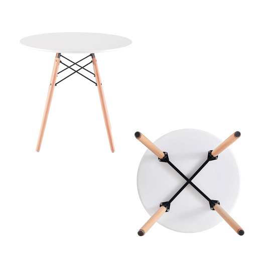 Juego de Comedor Redondo de 4 Sillas Blanco