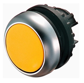 Pulsador iluminado, plano, amarillo, IP67, IP69K