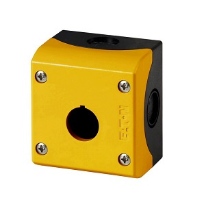Caja amarilla, 1 perforación (uso con parada emergencia) - Caja amarilla, 1 perforación (uso con parada emergencia)